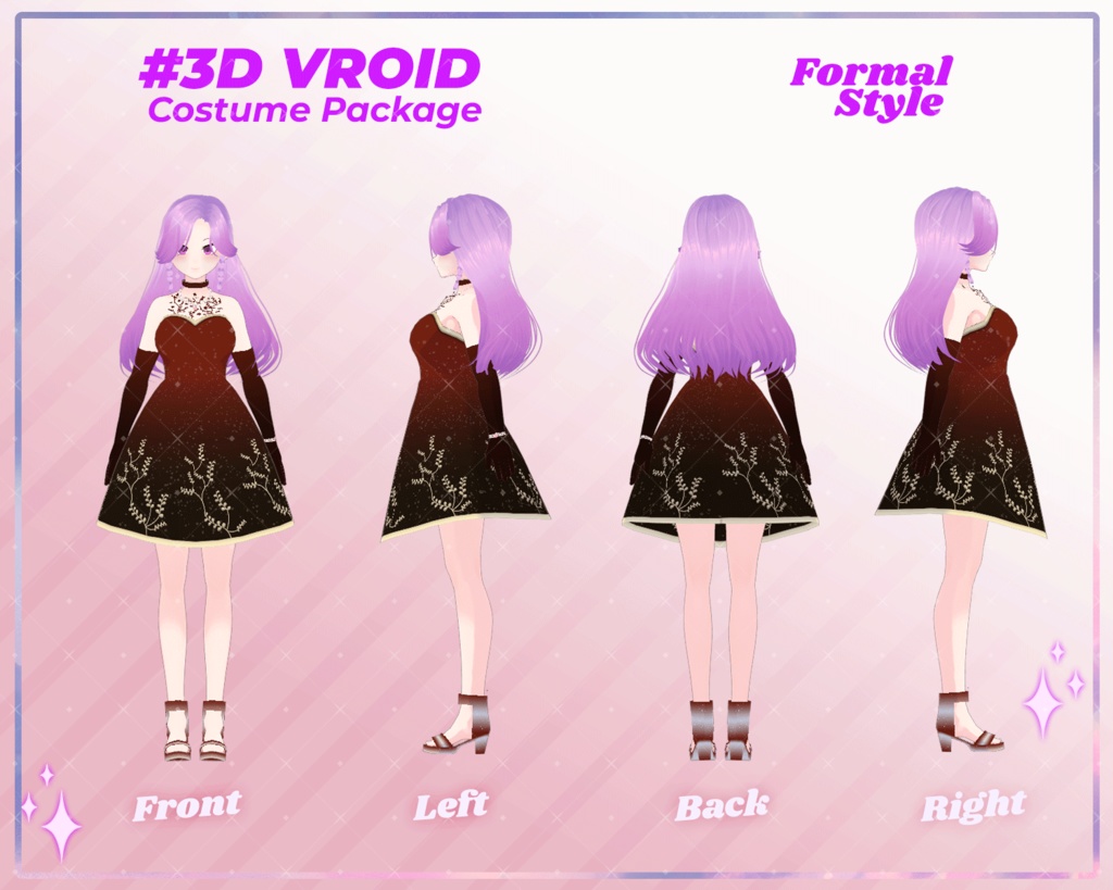 3D VRoid Outfit Pack Formal Style Elegant Red Evening & Business Attire for VRoid Models | VRoid Clothes, VRoid Costume, VRoid Fashion