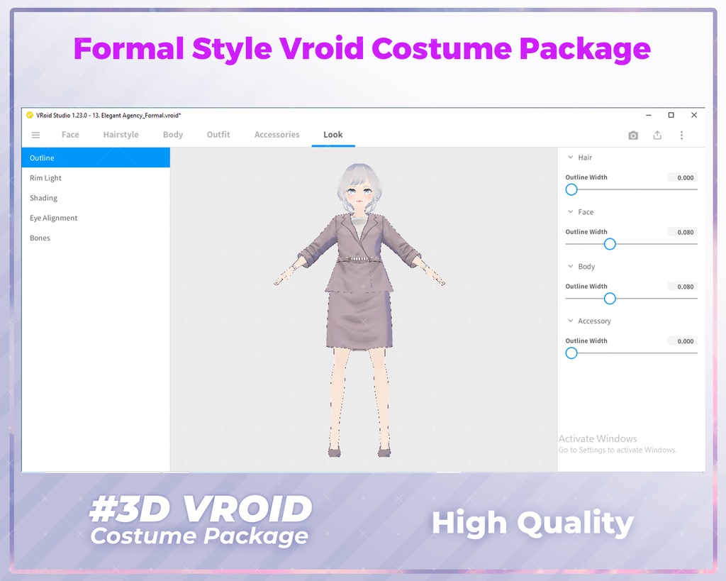 3D VRoid Outfit Pack Formal Style Elegant Businesswear & Professional Attire for VRoid Models | VRoid Clothes, VRoid Suit, VRoid Fashion