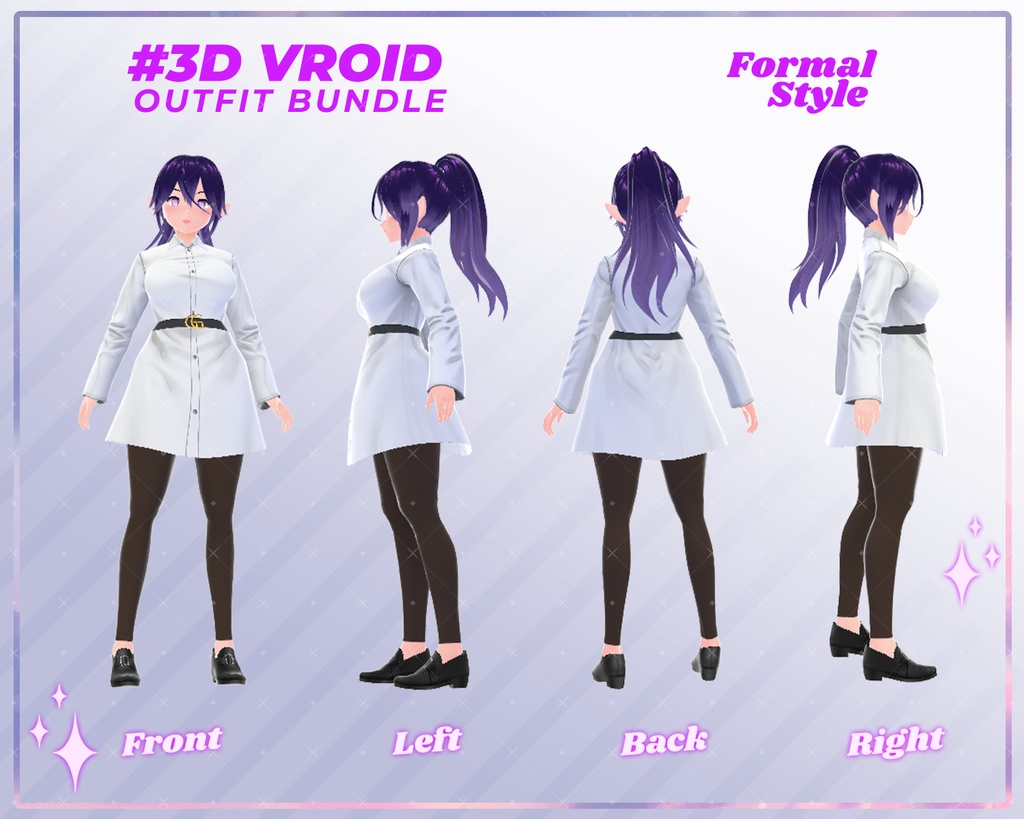 3D VRoid Outfit Pack Formal Style Elegant Businesswear & Professional Attire for VRoid Models | VRoid Clothes, VRoid Suit, VRoid Fashion