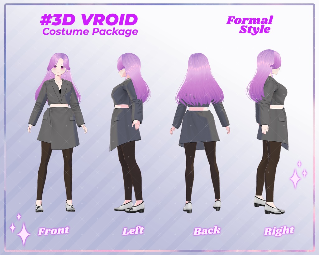3D VRoid Outfit Pack Formal Style Elegant Businesswear & Professional Attire for VRoid Models | VRoid Clothes, VRoid Suit, VRoid Fashion