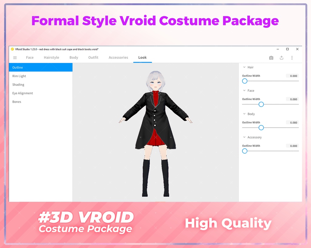 3D VRoid Outfit Pack Bold & Stylish Formal Wear for VRoid Models | VRoid Clothes, VRoid Costume, VRoid Fashion