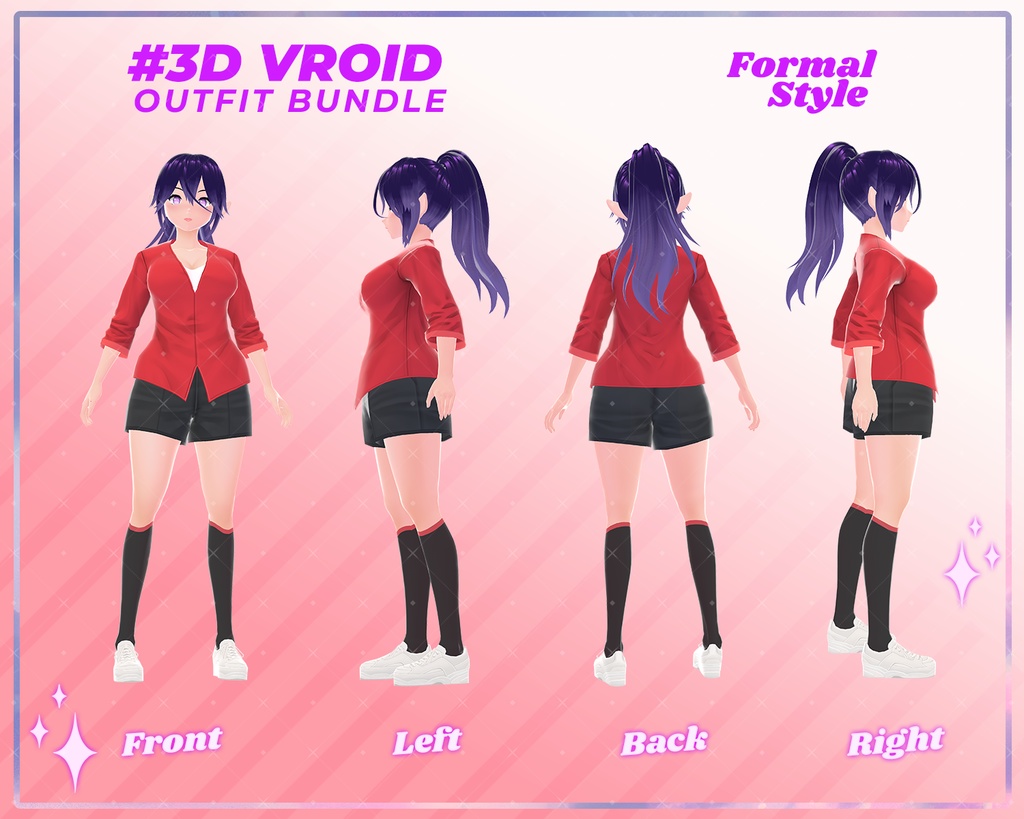 3D VRoid Outfit Pack Bold & Stylish Formal Wear for VRoid Models | VRoid Clothes, VRoid Costume, VRoid Fashion