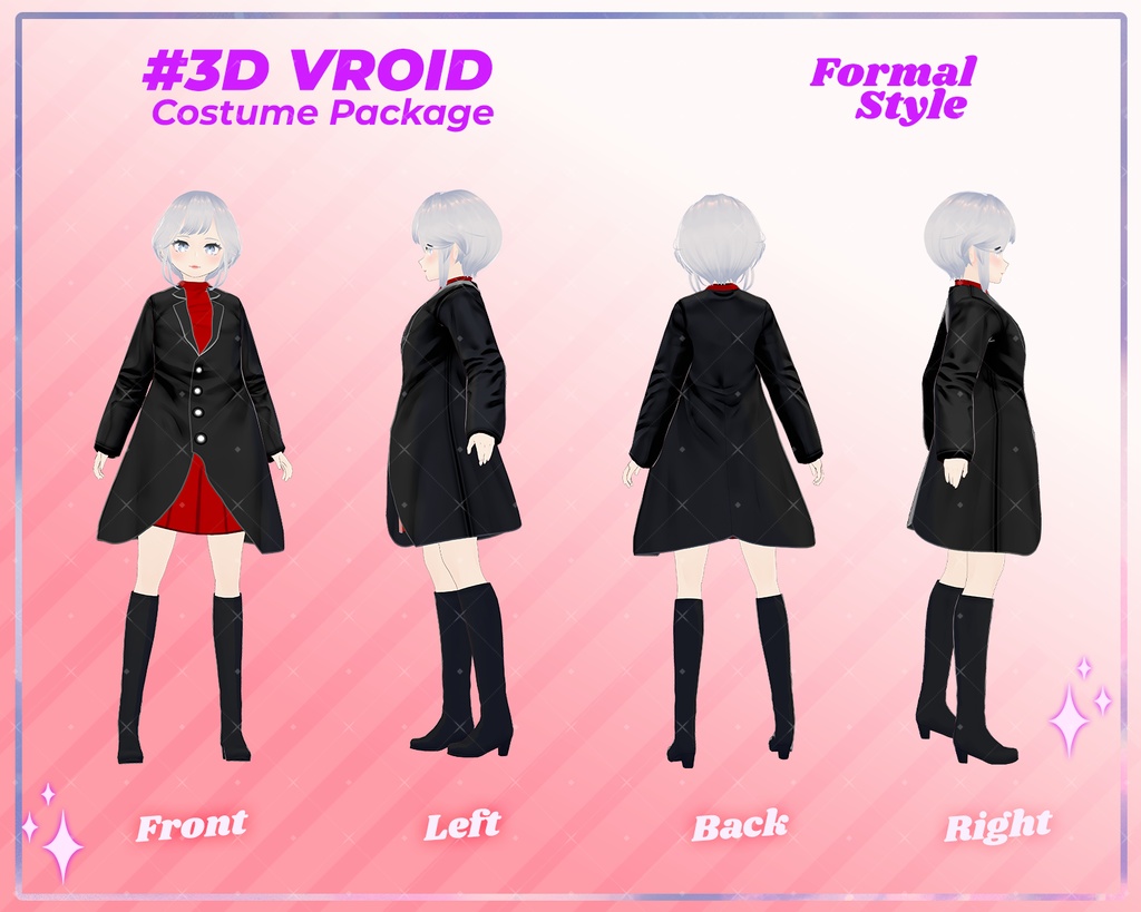 3D VRoid Outfit Pack Bold & Stylish Formal Wear for VRoid Models | VRoid Clothes, VRoid Costume, VRoid Fashion