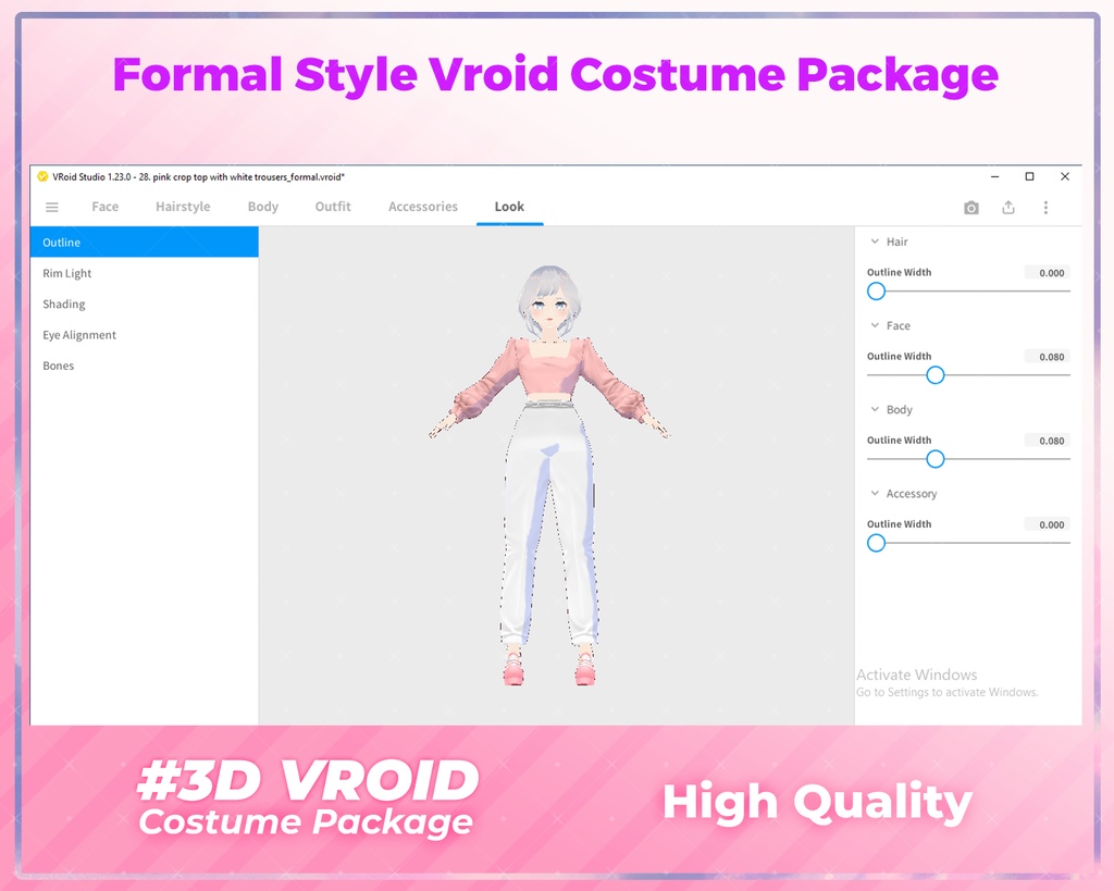 3D VRoid Outfit Pack Elegant & Soft Pink Formal Wear for VRoid Models | VRoid Clothes, VRoid Costume, VRoid Fashion