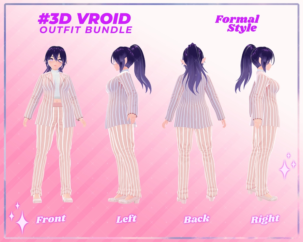 3D VRoid Outfit Pack Elegant & Soft Pink Formal Wear for VRoid Models | VRoid Clothes, VRoid Costume, VRoid Fashion