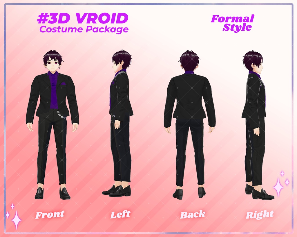 3D VRoid Outfit Pack Bold & Charismatic Red and Black Formal Suits for VRoid Models | VRoid Clothes, VRoid Costume, VRoid Fashion
