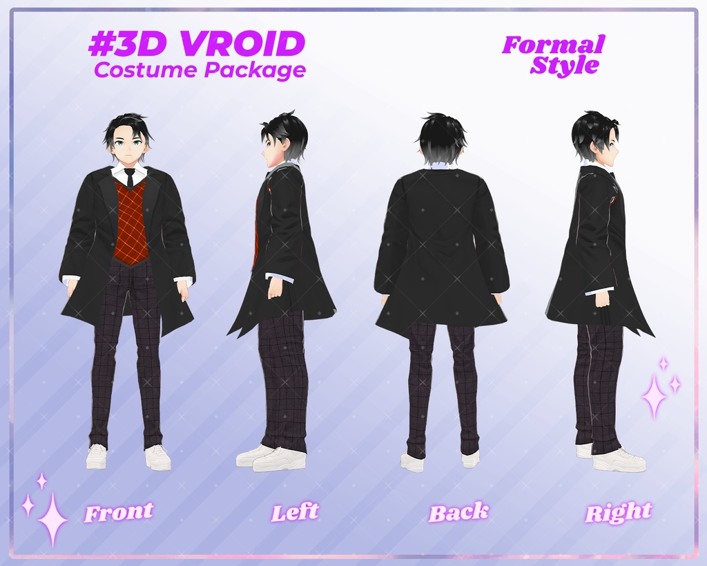3D VRoid Outfit Pack Classic & Elegant Formal Suits for VRoid Models | VRoid Clothes, VRoid Costume, VRoid Fashion