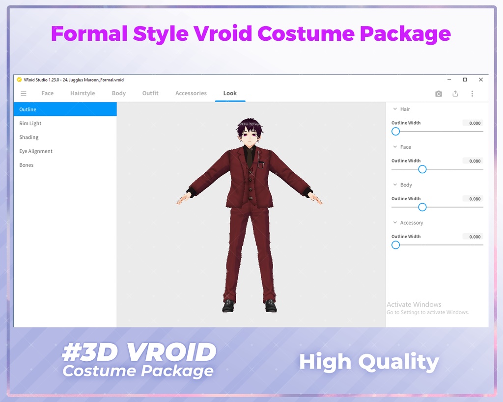 3D VRoid Outfit Pack Classic & Elegant Formal Suits for VRoid Models | VRoid Clothes, VRoid Costume, VRoid Fashion