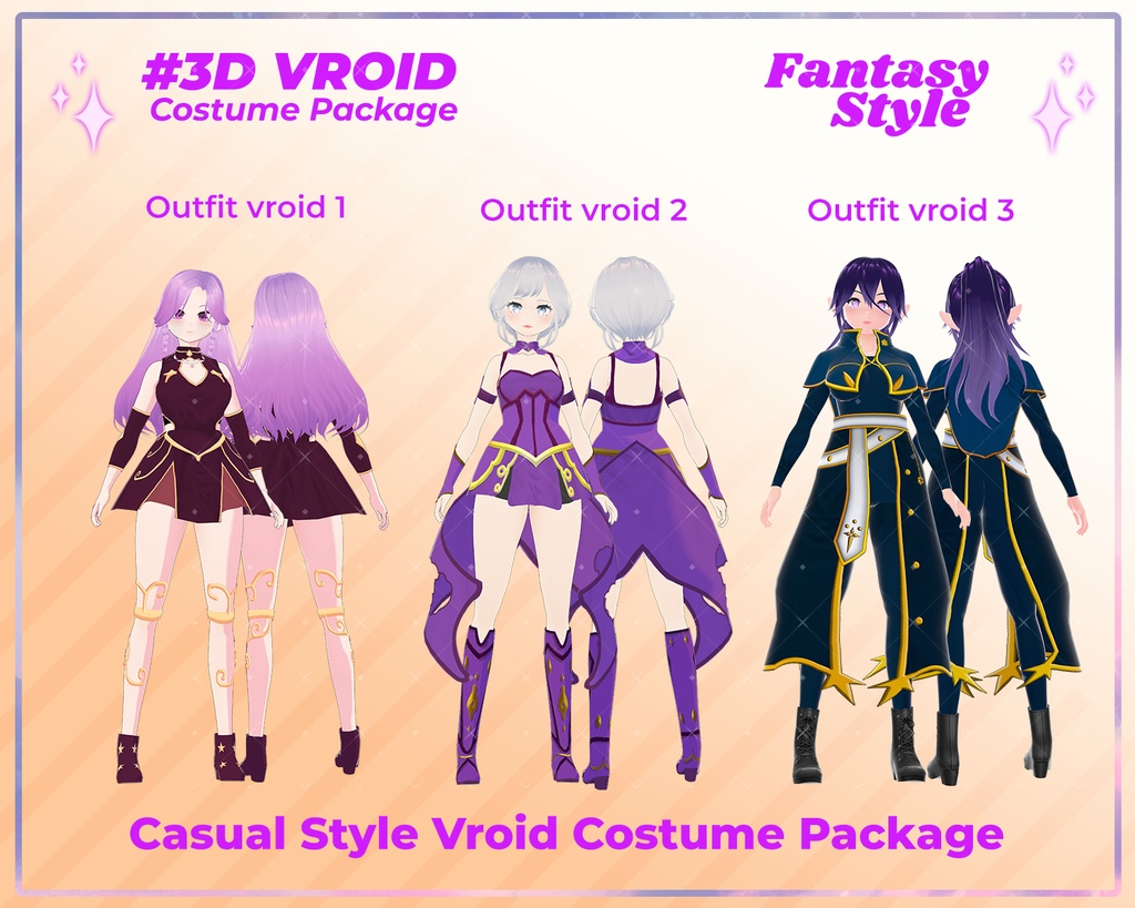 3D VRoid Outfit Pack Enchanted Fantasy Dresses & Warrior Attire for VRoid Models | VRoid Clothes, VRoid Costume, VRoid Fashion
