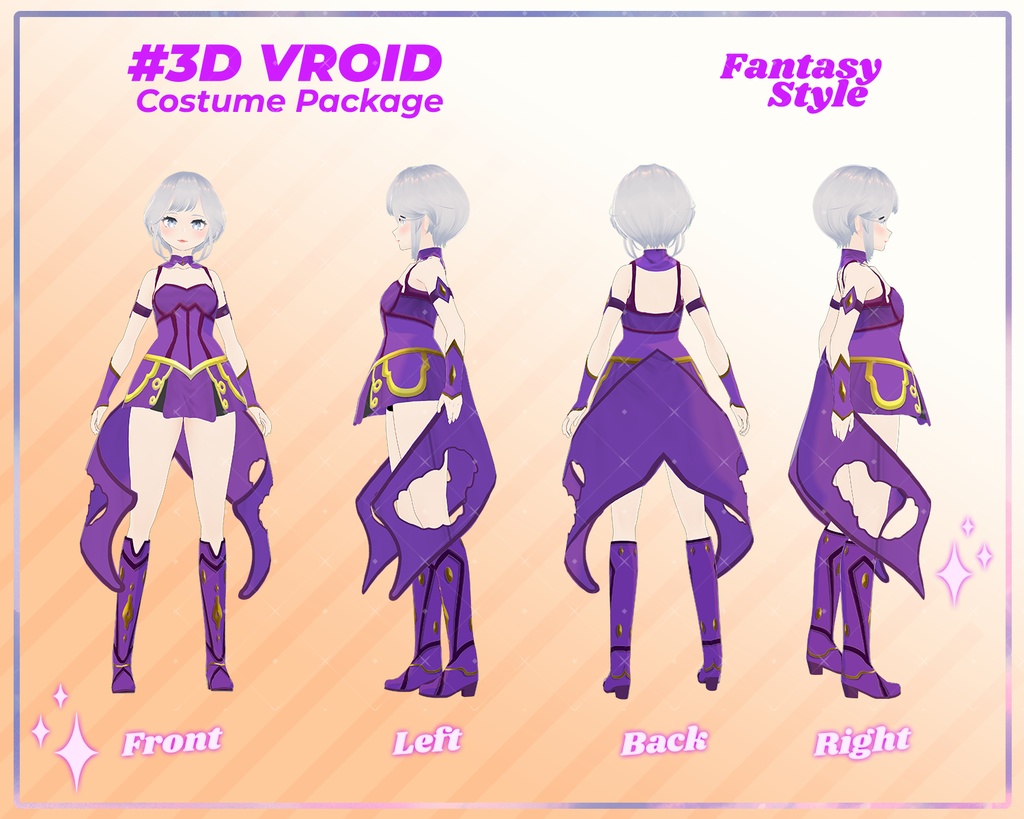 3D VRoid Outfit Pack Enchanted Fantasy Dresses & Warrior Attire for VRoid Models | VRoid Clothes, VRoid Costume, VRoid Fashion