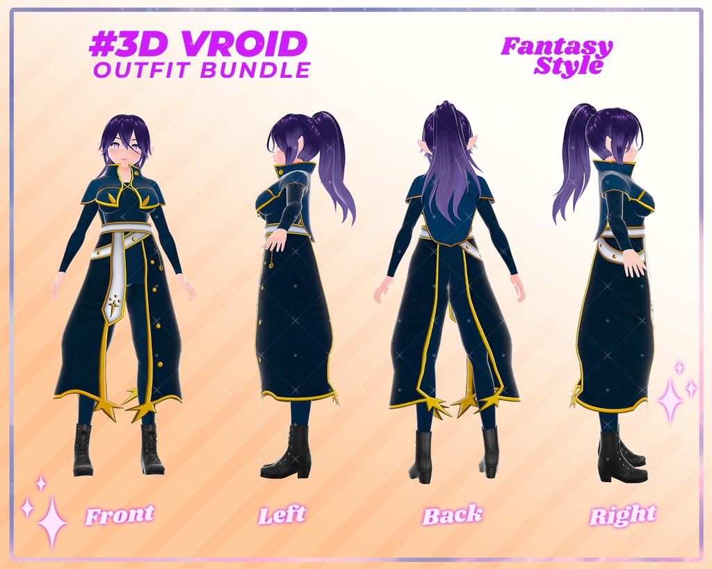 3D VRoid Outfit Pack Enchanted Fantasy Dresses & Warrior Attire for VRoid Models | VRoid Clothes, VRoid Costume, VRoid Fashion