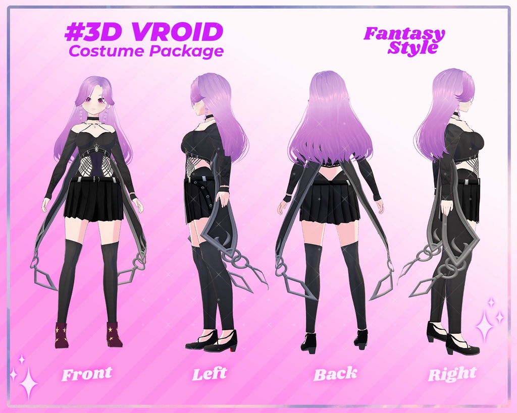3D VRoid Outfit Pack Dark Enchanted Gothic & Sorceress Fashion for VRoid Models | VRoid Clothes, VRoid Costume, VRoid Fashion