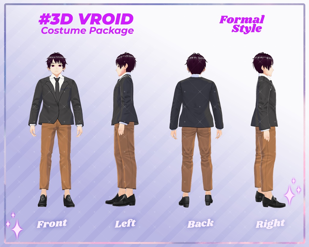 3D VRoid Outfit Pack Classic Formal Suit Collection for VRoid Models | VRoid Clothes, VRoid Business Attire, VRoid Fashion