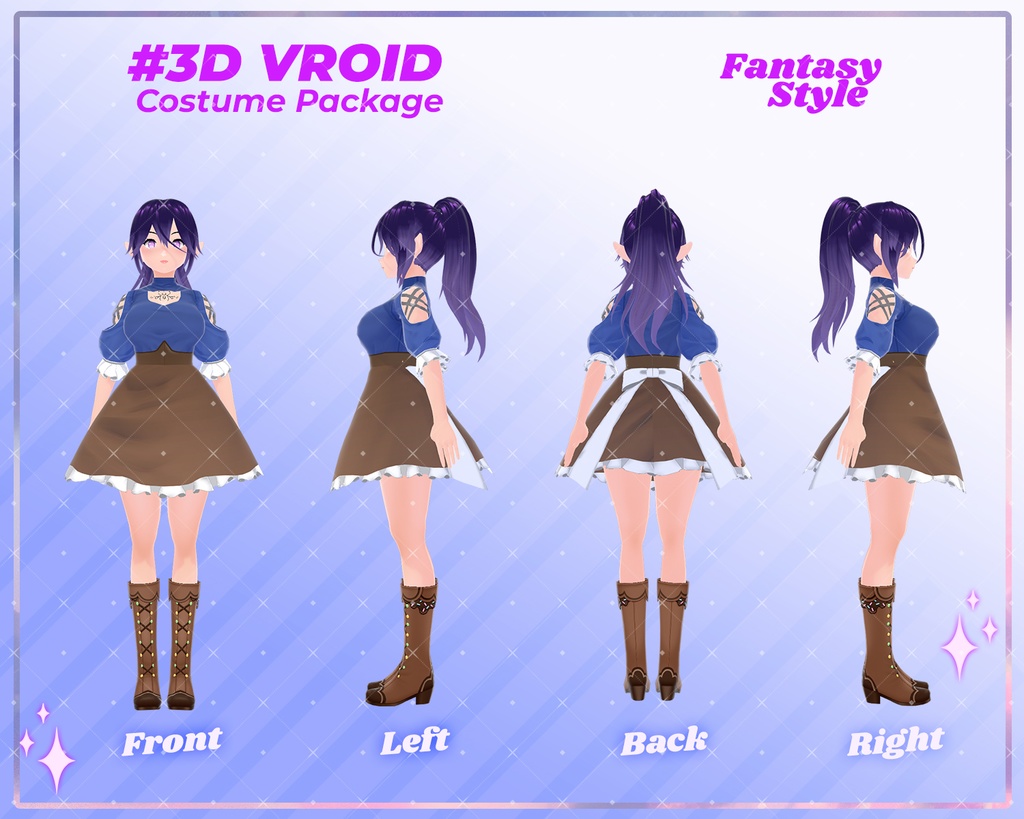 3D VRoid Outfit Pack Enchanting Fantasy Dresses for VRoid Models | VRoid Clothes, VRoid Costume, VRoid Fantasy Fashion