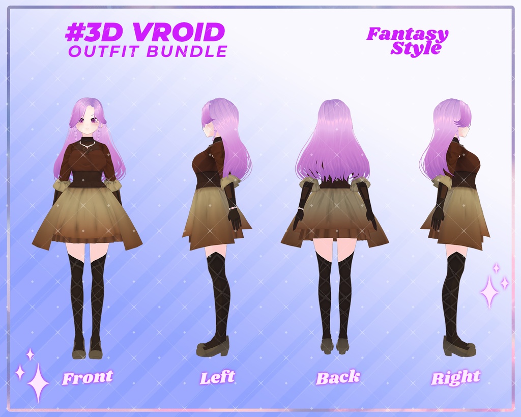 3D VRoid Outfit Pack Enchanting Fantasy Dresses for VRoid Models | VRoid Clothes, VRoid Costume, VRoid Fantasy Fashion