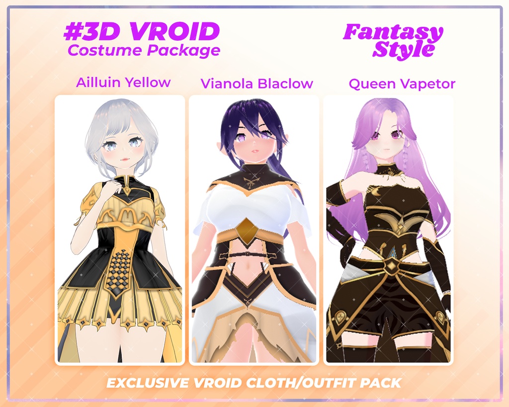 3D VRoid Outfit Pack Regal Fantasy Warrior Dresses for VRoid Models | VRoid Clothes, VRoid Costume, VRoid Fantasy Fashion