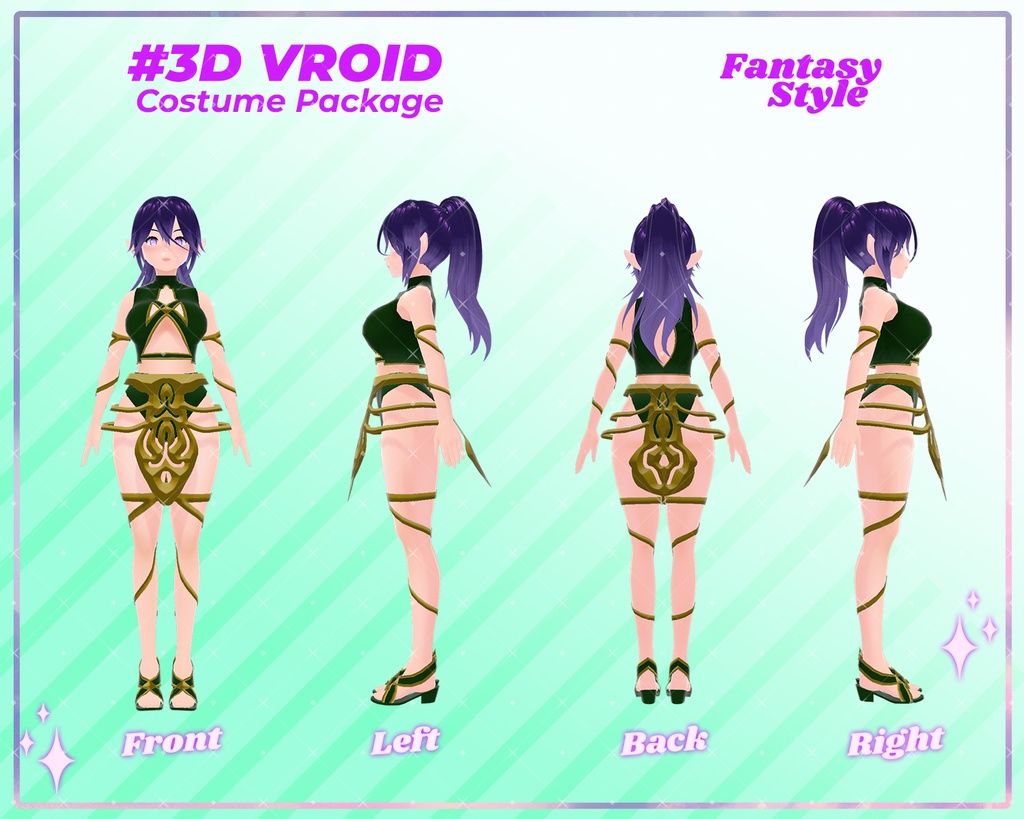 3D VRoid Outfit Pack Mystic Forest Fantasy Attire for VRoid Models | VRoid Clothes, VRoid Costume, VRoid Fantasy Fashion