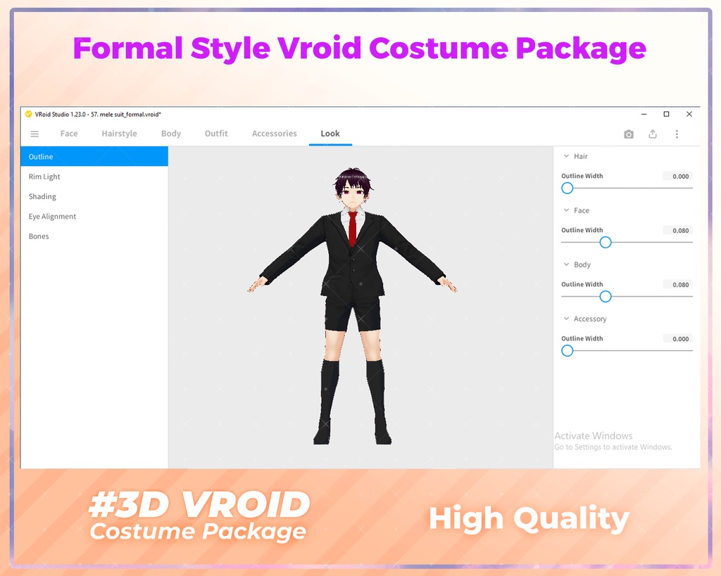 3D VRoid Outfit Pack Elegant Formal Attire for VRoid Models | VRoid Clothes, VRoid Costume, VRoid Business Fashion