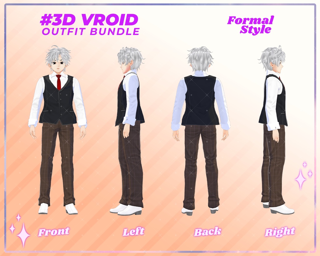 3D VRoid Outfit Pack Elegant Formal Attire for VRoid Models | VRoid Clothes, VRoid Costume, VRoid Business Fashion