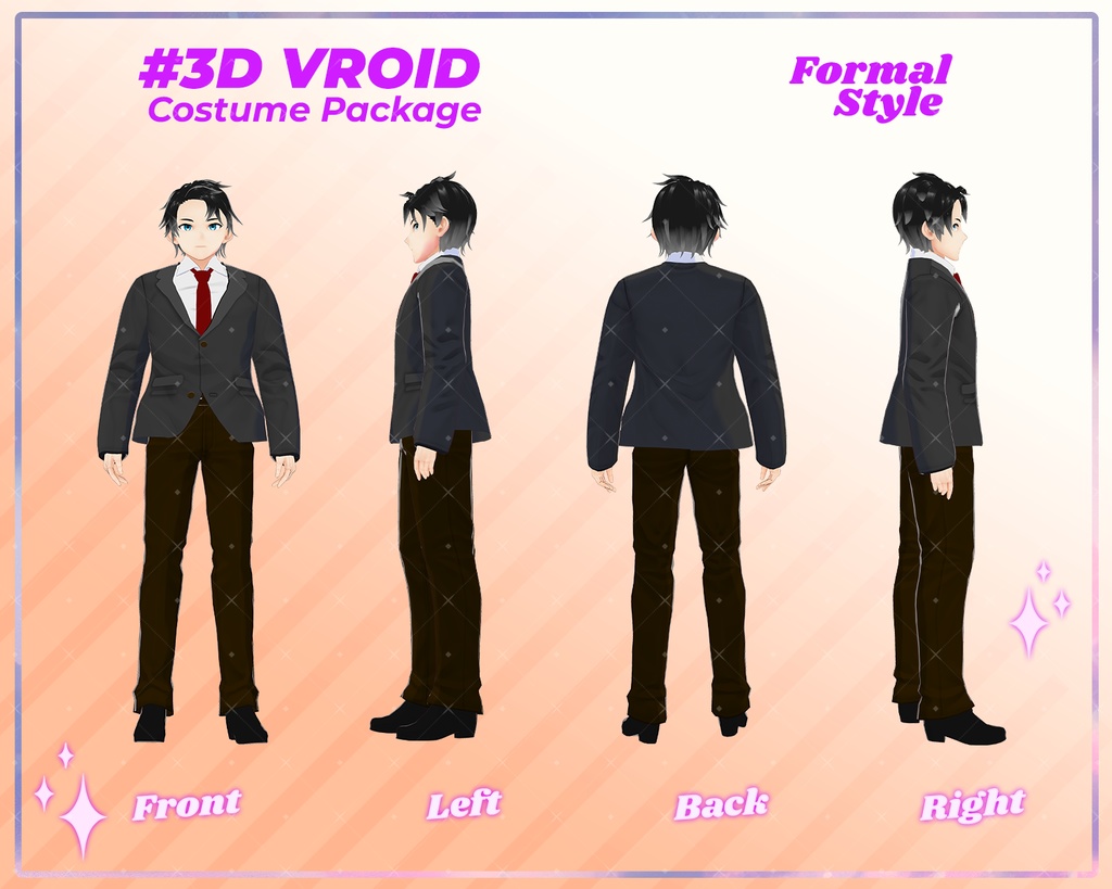 3D VRoid Outfit Pack Elegant Formal Attire for VRoid Models | VRoid Clothes, VRoid Costume, VRoid Business Fashion