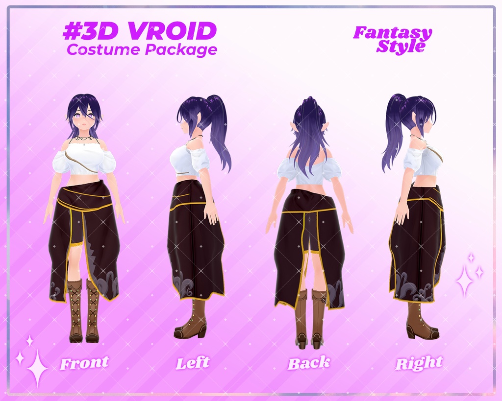 3D VRoid Outfit Pack Enchanted Princess Fantasy Wear for VRoid Models | VRoid Clothes, VRoid Costume, VRoid Fantasy Fashion