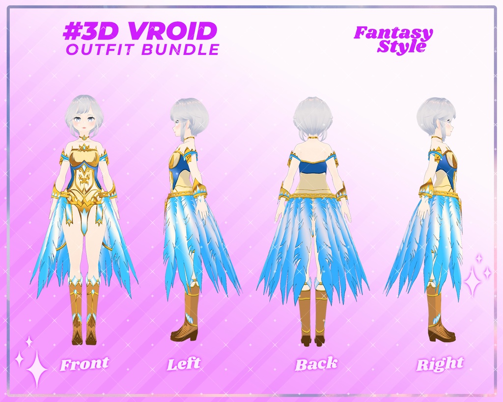 3D VRoid Outfit Pack Enchanted Princess Fantasy Wear for VRoid Models | VRoid Clothes, VRoid Costume, VRoid Fantasy Fashion
