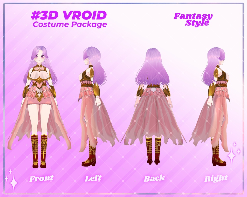 3D VRoid Outfit Pack Enchanted Princess Fantasy Wear for VRoid Models | VRoid Clothes, VRoid Costume, VRoid Fantasy Fashion