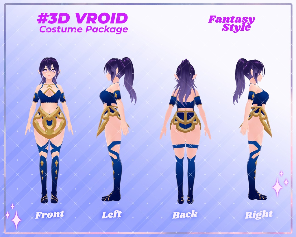3D VRoid Outfit Pack Medieval Fantasy Attire for VRoid Models | VRoid Clothes, VRoid Costume, VRoid RPG Fashion