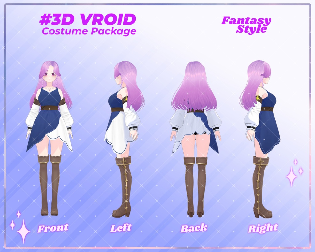 3D VRoid Outfit Pack Medieval Fantasy Attire for VRoid Models | VRoid Clothes, VRoid Costume, VRoid RPG Fashion