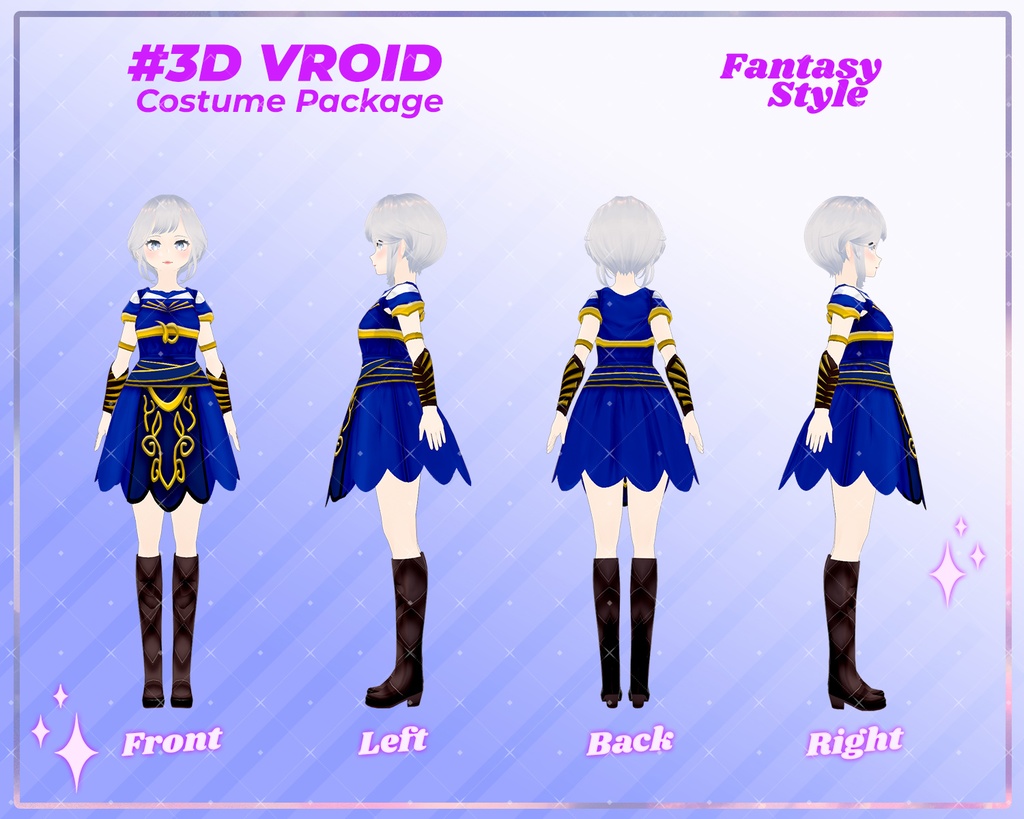 3D VRoid Outfit Pack Enchanted Royal & Mystic Attire for VRoid Models | VRoid Clothes, VRoid Costume, VRoid Fantasy Fashion
