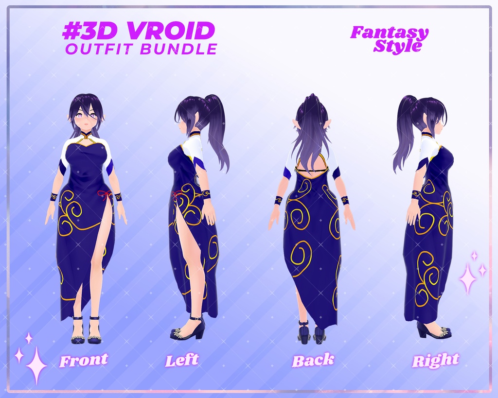 3D VRoid Outfit Pack Enchanted Royal & Mystic Attire for VRoid Models | VRoid Clothes, VRoid Costume, VRoid Fantasy Fashion
