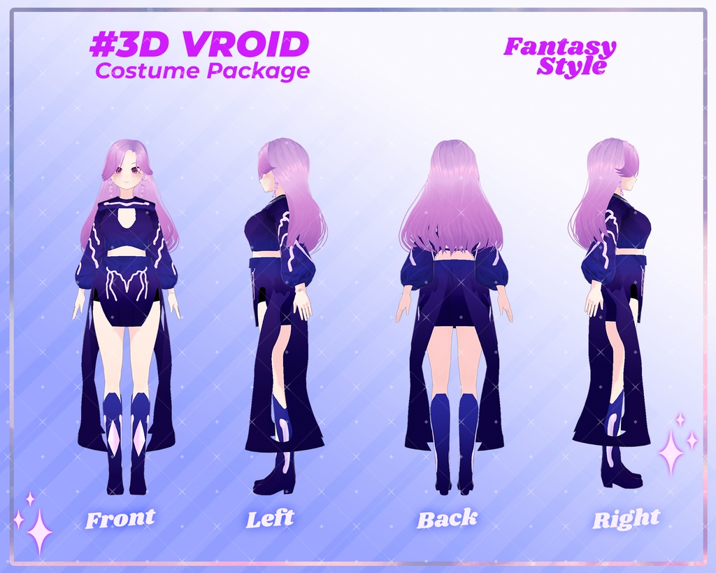 3D VRoid Outfit Pack Enchanted Royal & Mystic Attire for VRoid Models | VRoid Clothes, VRoid Costume, VRoid Fantasy Fashion