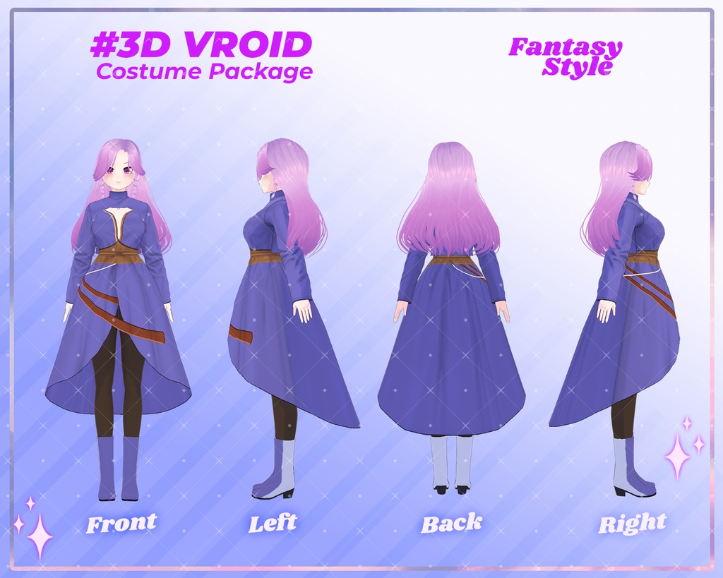 3D VRoid Outfit Pack Mystic Kingdom & Enchanted Dresses for VRoid Models | VRoid Clothes, VRoid Costume, VRoid Fantasy Fashion