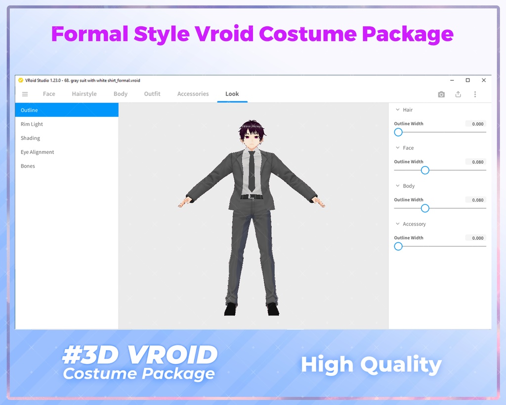 3D VRoid Outfit Pack Elegant & Sophisticated Formal Suits for VRoid Models | VRoid Clothes, VRoid Costume, VRoid Business Fashion
