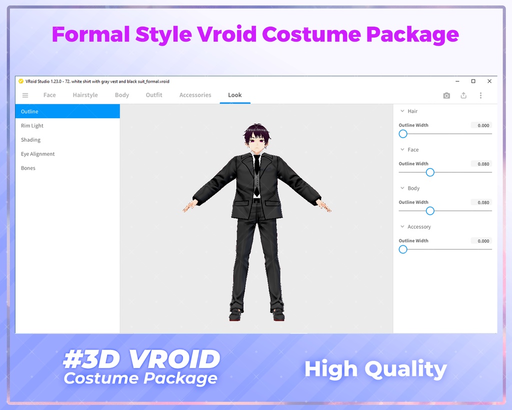 3D VRoid Outfit Pack Stylish & Versatile Formal Wear for VRoid Models | VRoid Clothes, VRoid Costume, VRoid Business Fashion