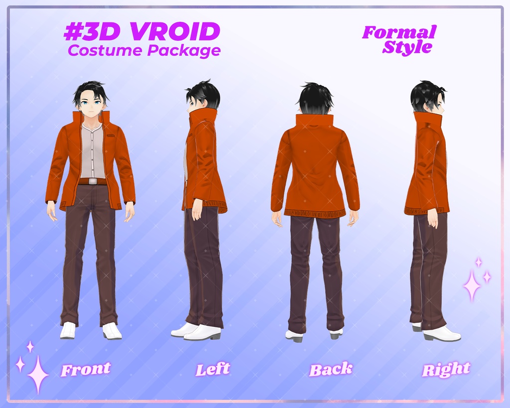 3D VRoid Outfit Pack Stylish & Versatile Formal Wear for VRoid Models | VRoid Clothes, VRoid Costume, VRoid Business Fashion
