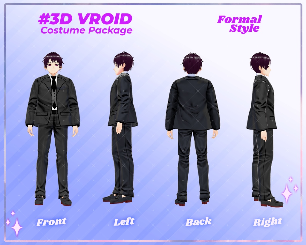 3D VRoid Outfit Pack Stylish & Versatile Formal Wear for VRoid Models | VRoid Clothes, VRoid Costume, VRoid Business Fashion