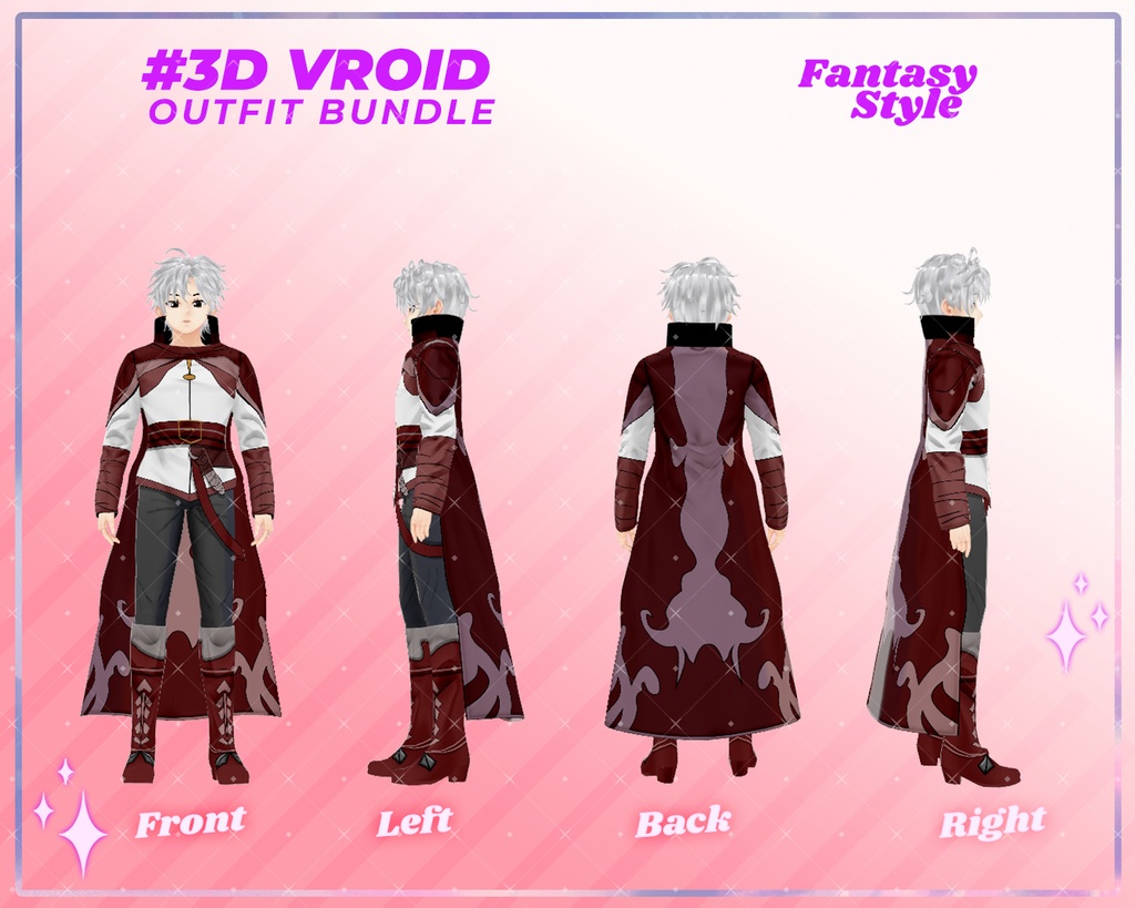 3D VRoid Outfit Pack Warrior & Adventurer Fantasy Clothes for VRoid Models | VRoid Clothes, VRoid Costume, VRoid Fantasy Fashion
