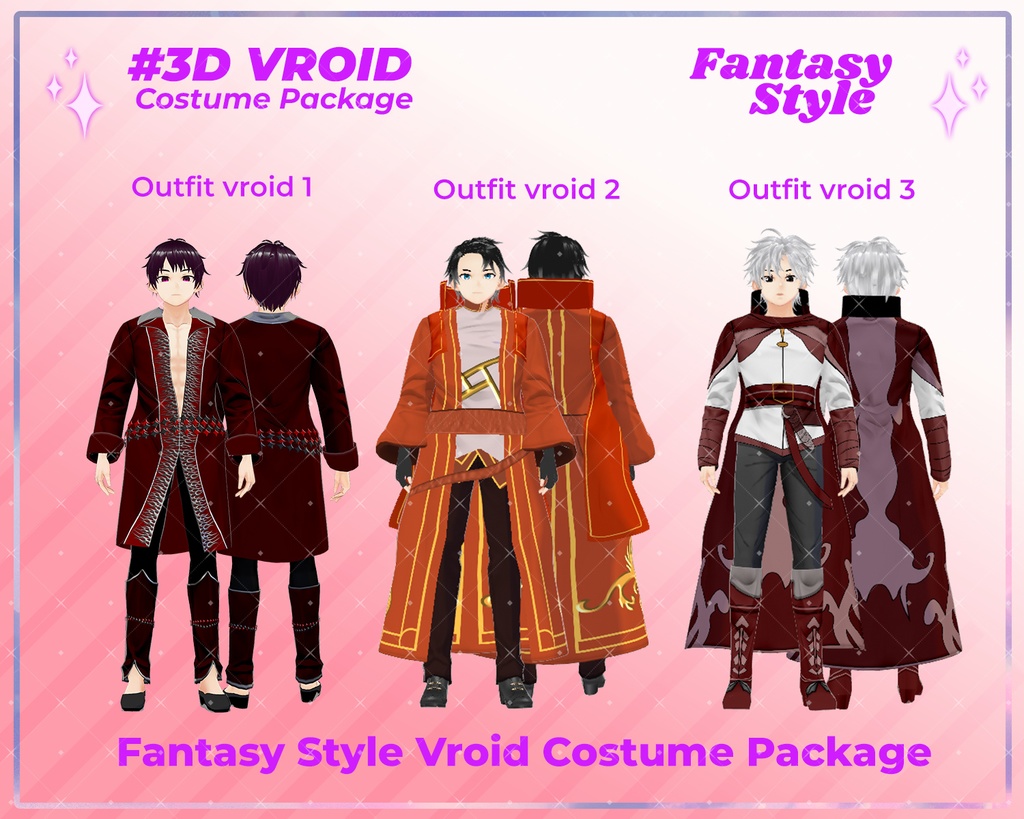 3D VRoid Outfit Pack Warrior & Adventurer Fantasy Clothes for VRoid Models | VRoid Clothes, VRoid Costume, VRoid Fantasy Fashion