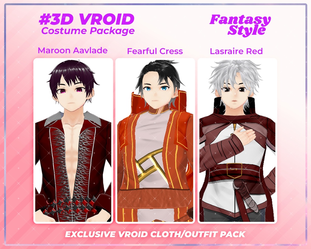 3D VRoid Outfit Pack Warrior & Adventurer Fantasy Clothes for VRoid Models | VRoid Clothes, VRoid Costume, VRoid Fantasy Fashion