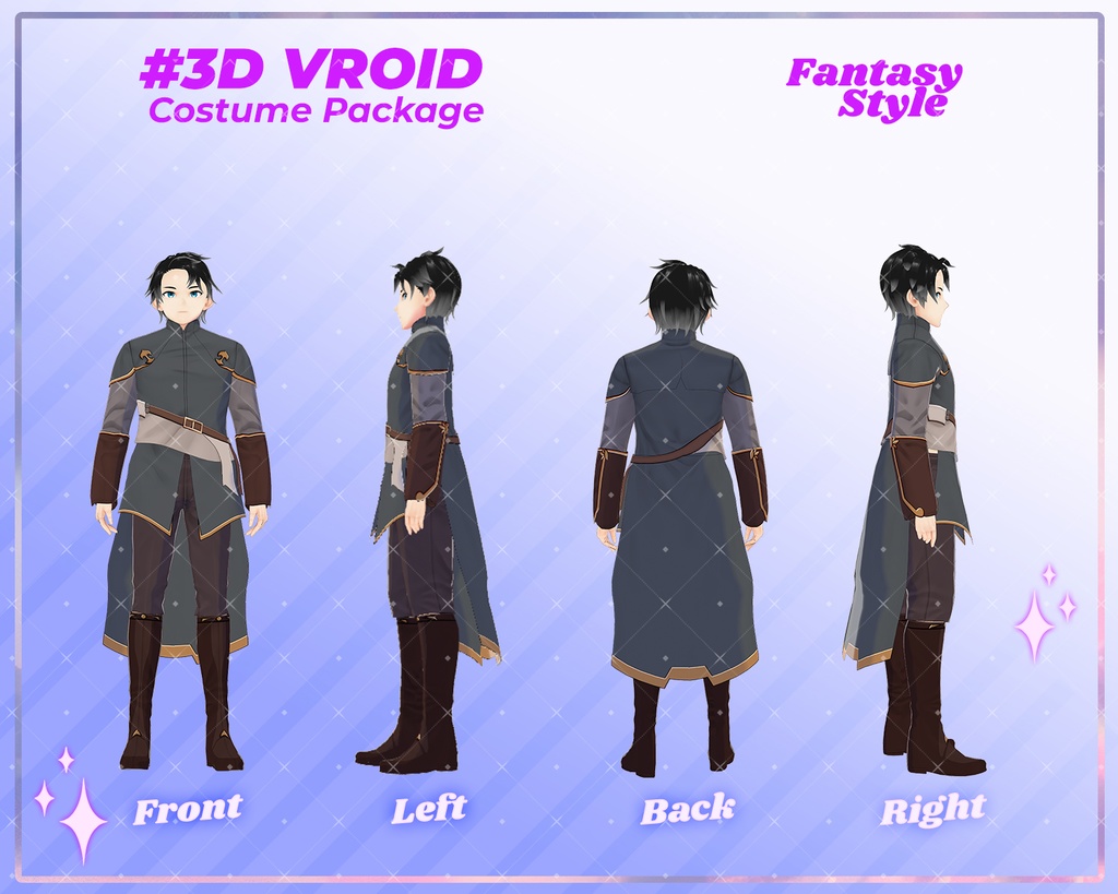 3D VRoid Outfit Pack Warrior & Medieval Fantasy Clothes for VRoid Models | VRoid Clothes, VRoid Costume, VRoid Fantasy Fashion