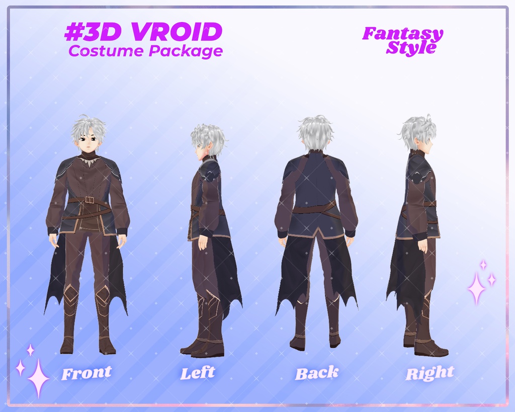 3D VRoid Outfit Pack Warrior & Adventurer Fantasy Clothes for VRoid Models | VRoid Clothes, VRoid Costume, VRoid RPG Fashion
