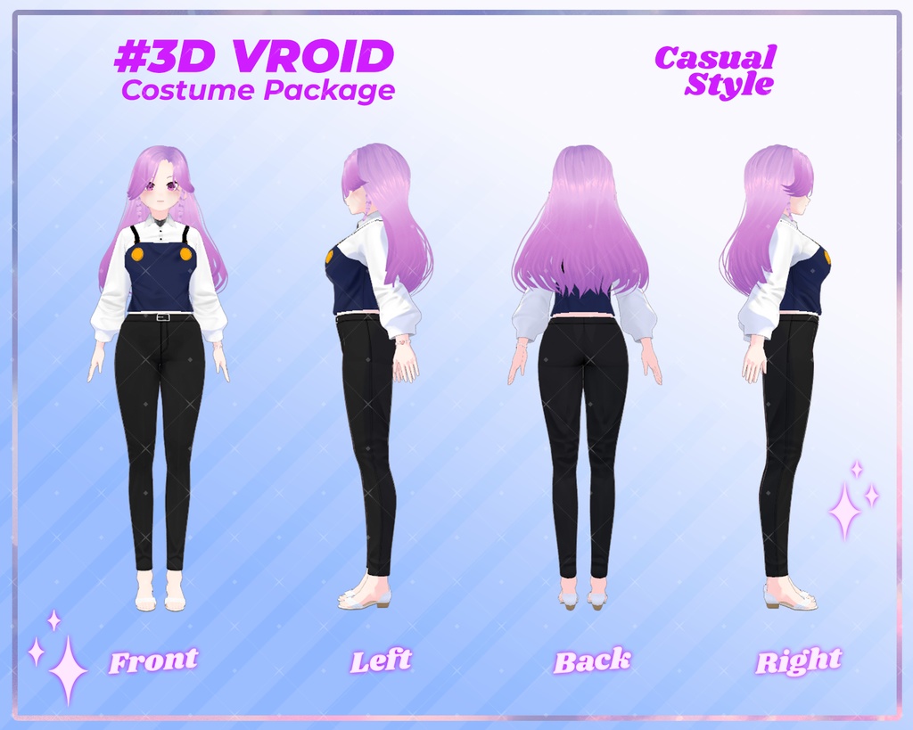 D VRoid Outfit Pack Elegant & Minimalist Casual Fashion for VRoid Models | VRoid Clothes, VRoid Everyday Wear, VRoid Chic Outfi