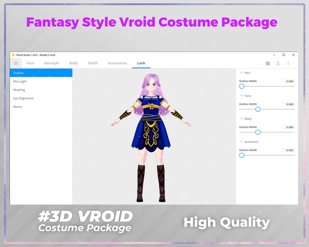 3D VRoid Outfit Pack Heroic & Mystic Fantasy Costumes for VRoid Models | VRoid Clothes, VRoid Knight Dress, VRoid Dark Sorceress Outfit
