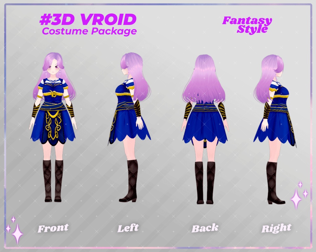 3D VRoid Outfit Pack Heroic & Mystic Fantasy Costumes for VRoid Models | VRoid Clothes, VRoid Knight Dress, VRoid Dark Sorceress Outfit