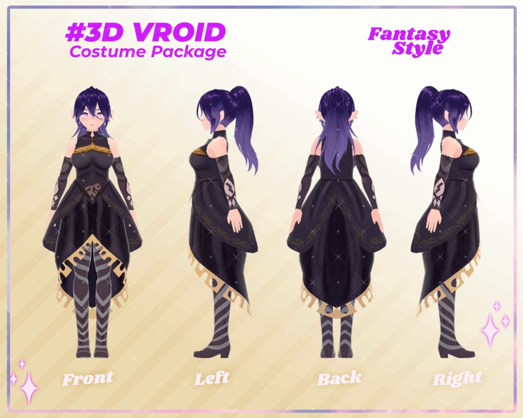 3D VRoid Outfit Pack Enchanted Fantasy Clothes for VRoid Models | VRoid Clothes, VRoid Costume, VRoid Fashion