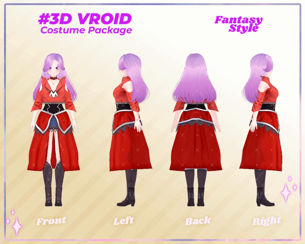 3D VRoid Outfit Pack Enchanted Fantasy Clothes for VRoid Models | VRoid Clothes, VRoid Costume, VRoid Fashion