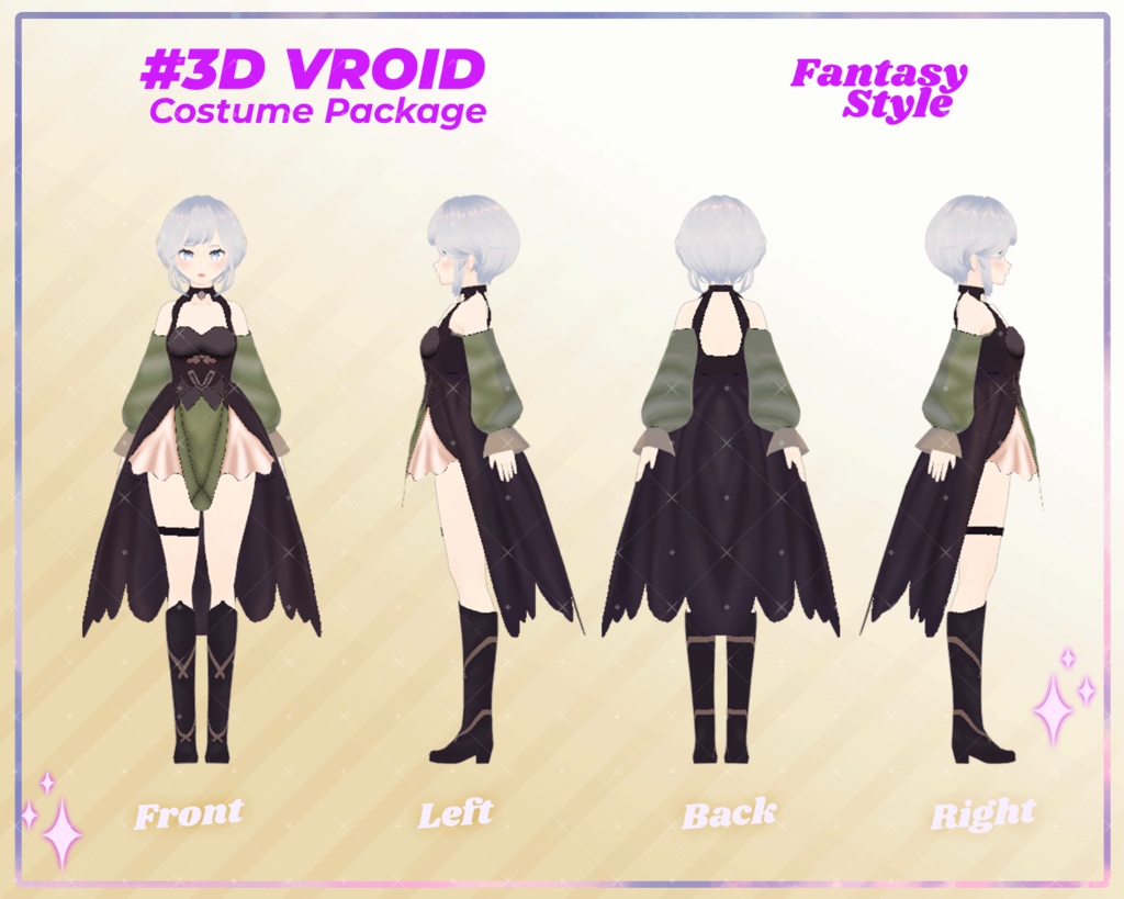 3D VRoid Outfit Pack Enchanted Fantasy Clothes for VRoid Models | VRoid Clothes, VRoid Costume, VRoid Fashion