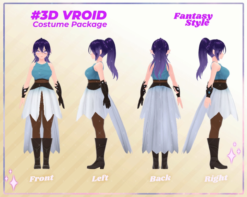3D VRoid Outfit Pack Dark & Mystic Fantasy Clothes for VRoid Models | VRoid Clothes, VRoid Costume, VRoid Fashion