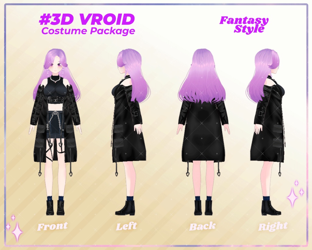 3D VRoid Outfit Pack Dark & Mystic Fantasy Clothes for VRoid Models | VRoid Clothes, VRoid Costume, VRoid Fashion